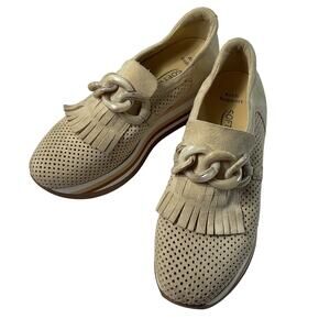 Softwaves Cadie Suede Platform Loafers - Beige Sand -Women’s 36.5 - Arch Support